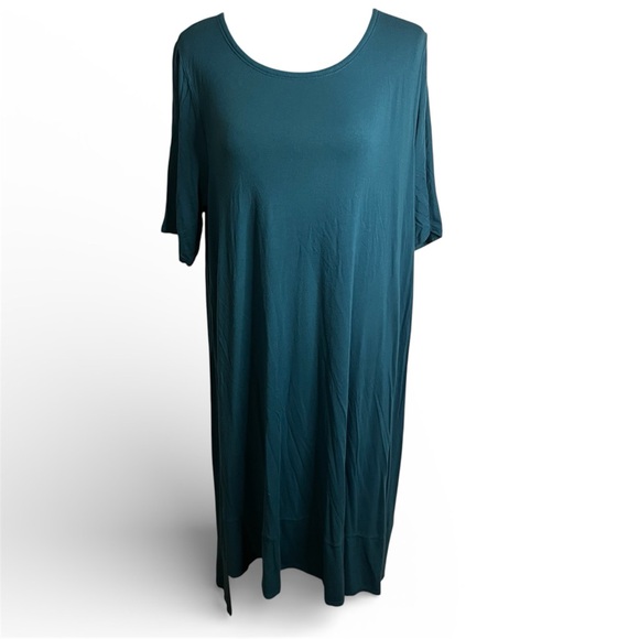 Eileen Fisher Dresses & Skirts - Eileen Fisher Turquoise stretch t-shirt dress Sz XL Minimalist Designer  Long